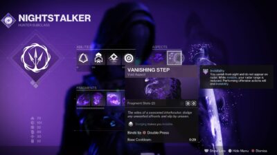 Destiny 2 Hunter Vanishing Step