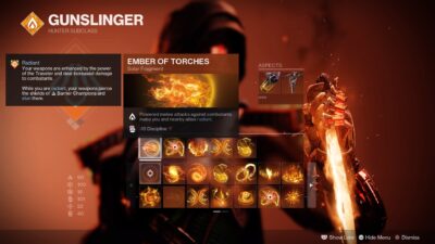 Destiny 2 Hunter Ember of Torches