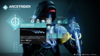 Destiny 2 Hunter Skip Grenade