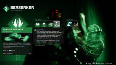 Destiny 2 Titan Shackle Grenade